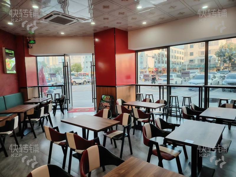 塘廈迎賓大道‘漢堡店’轉(zhuǎn)讓【雙轉(zhuǎn)角位、裝修精致、樓上小區(qū)公寓、紅綠燈十字路口轉(zhuǎn)角位置】可空鋪