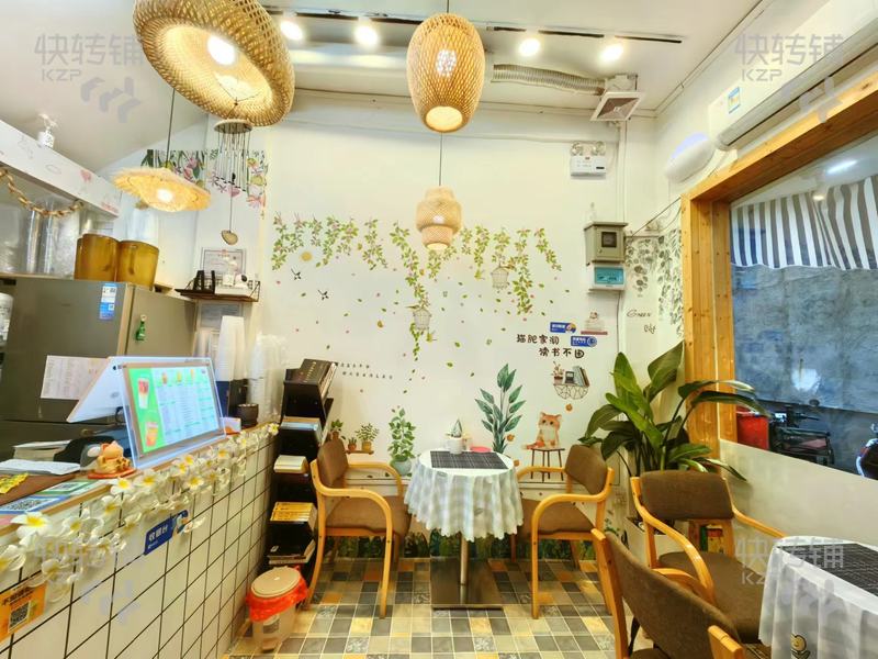 常平百花时代广场附近奶茶店转让【旁边是大钟楼，中元街、租金便宜、住宅密集，适合做任何行业】